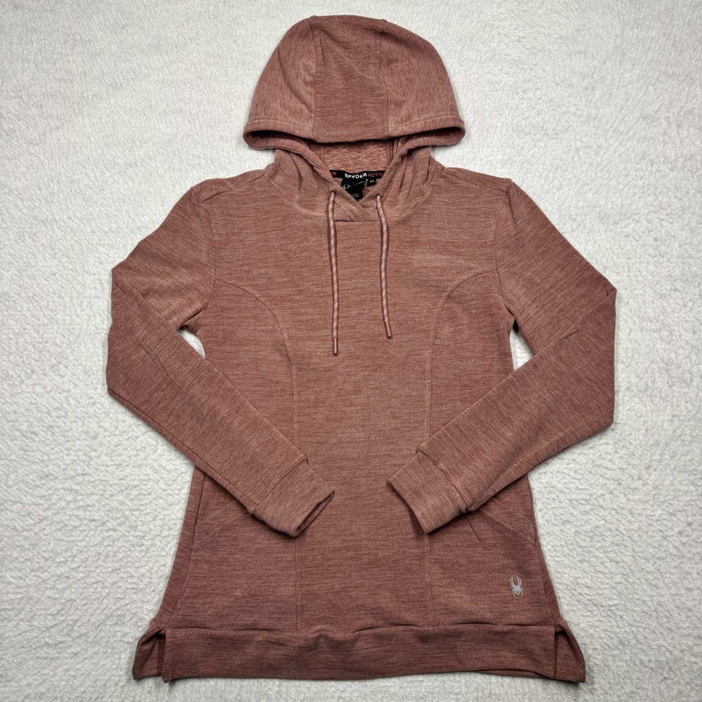 Spyder Active Ladies Tunic Length Hoodie Sweater Pink Women's Size XS